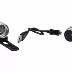 Rindow Bullet Lighting Aluminium LED Forlygte -Cykler Salg Bullet Lighting Silver2